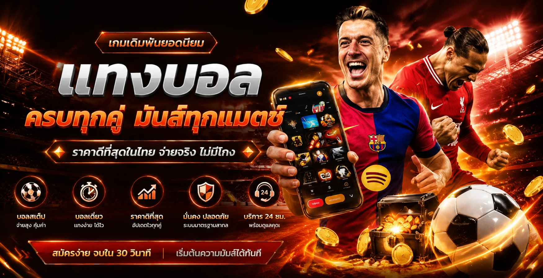 แบนเนอร์แทงบอลออนไลน์ OIC555 ครบทุกลีกดัง ราคาน้ำดี